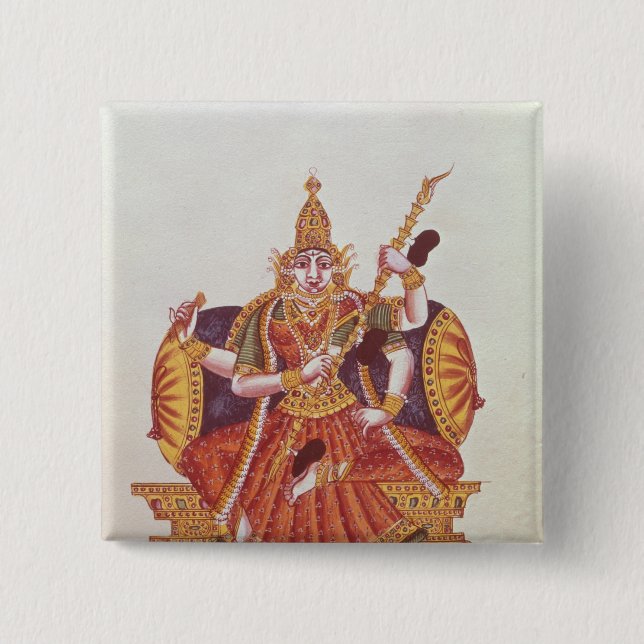 Saratheswathee, hindu goddess of learning 15 cm square badge (Front)