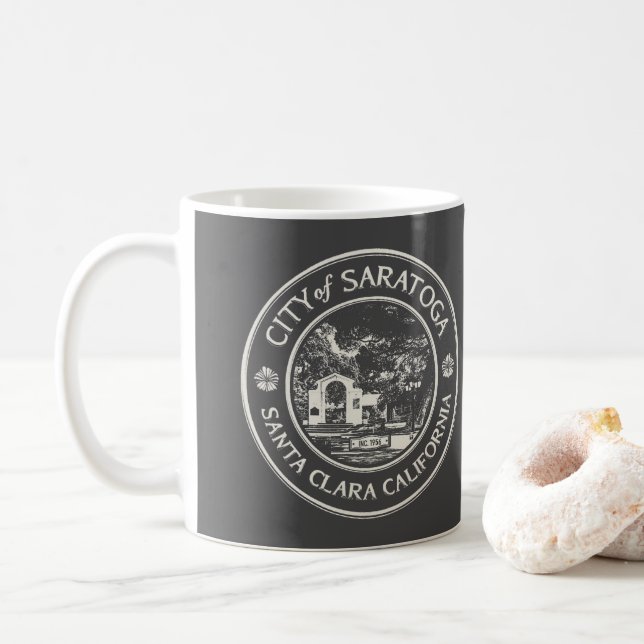 SARATOGA CALIFORNIA VINTAGE COFFEE MUG (With Donut)