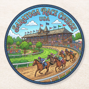 Saratoga Race Course USA Round Paper Coaster
