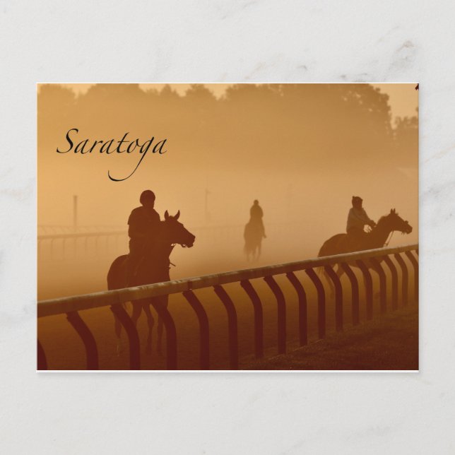 Saratoga - Riders in the Haze of Sunrise Postcard (Front)