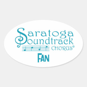 Saratoga Soundtrack Fan (set of four stickers) Oval Sticker