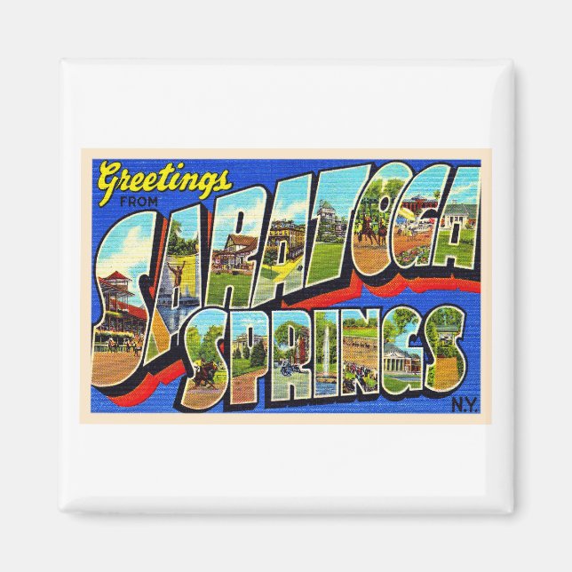 Saratoga Springs New York NY Large Letter Postcard Magnet (Front)