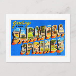 Saratoga Springs New York NY Old Travel Souvenir Postcard