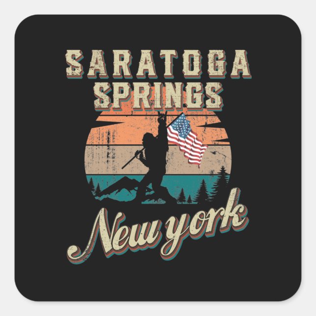 Saratoga Springs New York Square Sticker (Front)
