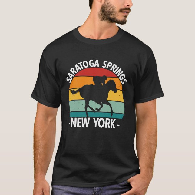 Saratoga Springs New York Toga Horse Racing 1 T-Shirt (Front)