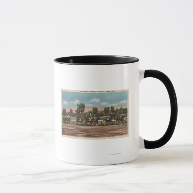 Saratoga Springs, NY - Horse Race Track Scene Mug (Right)