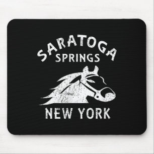 Saratoga Springs Ny Horse Vintage Graphic Racing S Mouse Mat