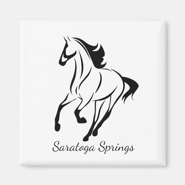 Saratoga Springs Racing Horse Magnet (Front)