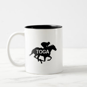 Saratoga Springs Racing Horse Two-Tone Coffee Mug