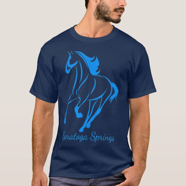Saratoga Springs Upstate New York Horse Racing T-Shirt (Front)