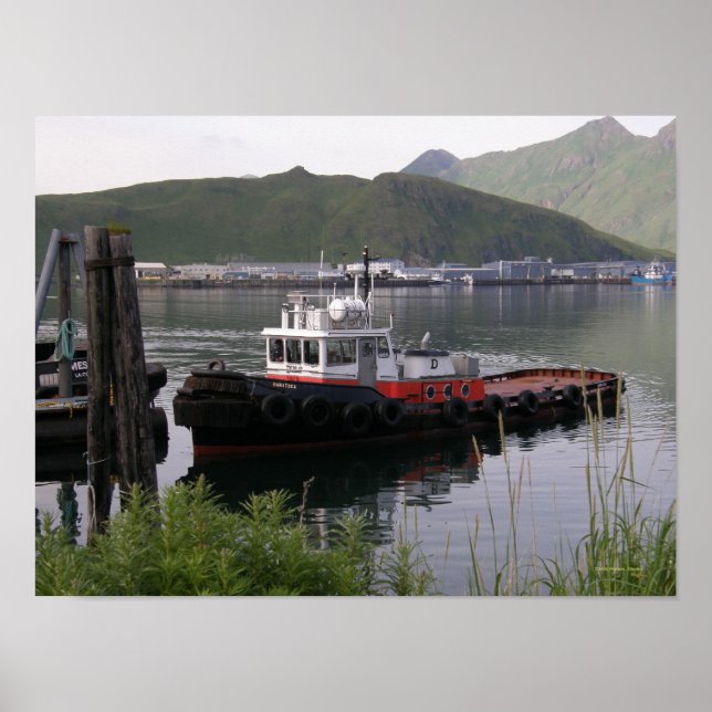 Saratoga Tugboat in Dutch Harbour, Alaska Poster (Front)