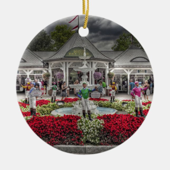 Saratoga's 12 Stakes Winners.jpg Ceramic Tree Decoration (Front)