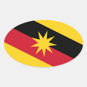 Sarawak Flag - MALAYSIA Oval Sticker