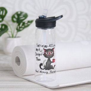 Sarcasm & Attitude Funny Cat Lover Gift Water Bottle