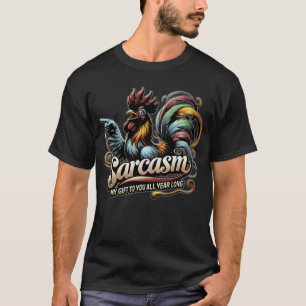 Sarcasm colourful rooster Basic Dark T-Shirt