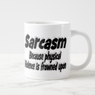 Sarcasm funny quote black typography large coffee mug