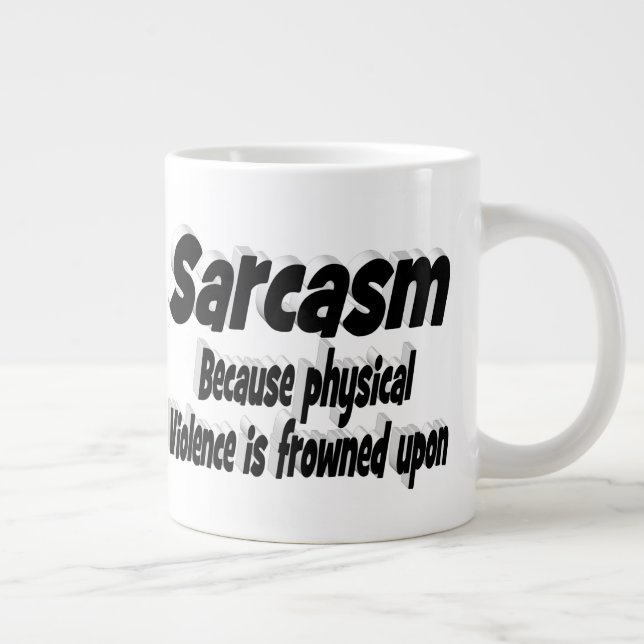 Sarcasm funny quote black typography large coffee mug (Right)