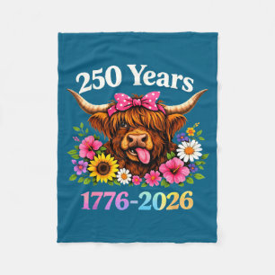 Sarcasm Highland Cow Happy New 250 Years American  Fleece Blanket