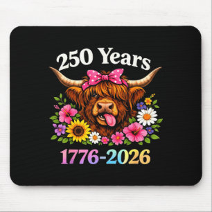 Sarcasm Highland Cow Happy New 250 Years American  Mouse Mat
