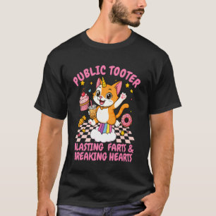 Sarcasm Humour Cat Farting Public Tooter Blasting T-Shirt