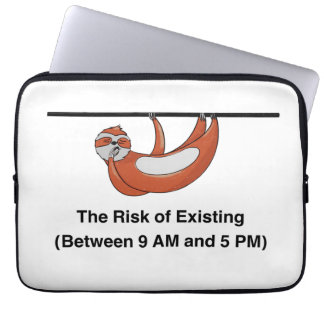 Sarcasm in corporate laptop sleeve