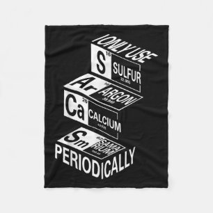 Sarcasm Periodic Table Element Weird Science Joke Fleece Blanket