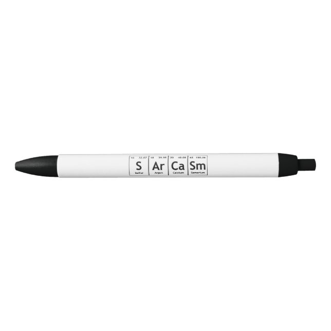 SArCaSm Periodic Table Elements Word Chemistry Black Ink Pen (Front)