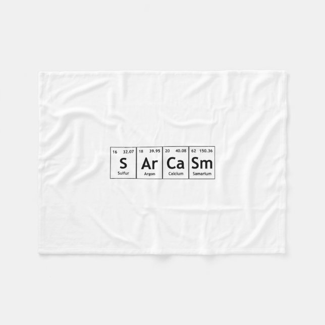 SArCaSm Periodic Table Elements Word Chemistry Fleece Blanket (Front (Horizontal))