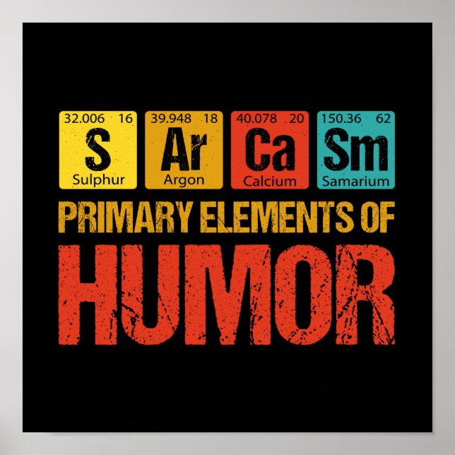 Sarcasm Primary Elements of Humour Poster (Front)