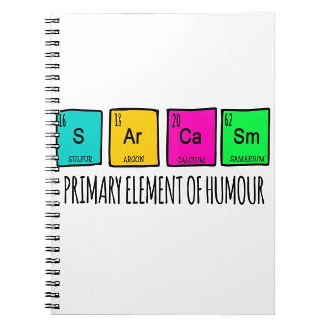 Sarcasm Primary Elements Of Humour Science Notebook (Front)