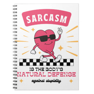 sarcasm retro heart notebook