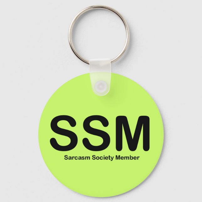 Sarcasm Society Member Key Ring (Front)