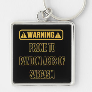 Sarcasm Warning Humour Key Chain