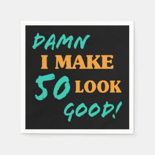 Sarcastic 50th Birthday Attitude Napkin