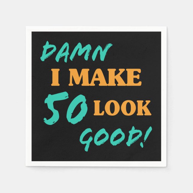 Sarcastic 50th Birthday Attitude Napkin (Front)