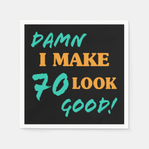 Sarcastic 70th Birthday Attitude Napkin