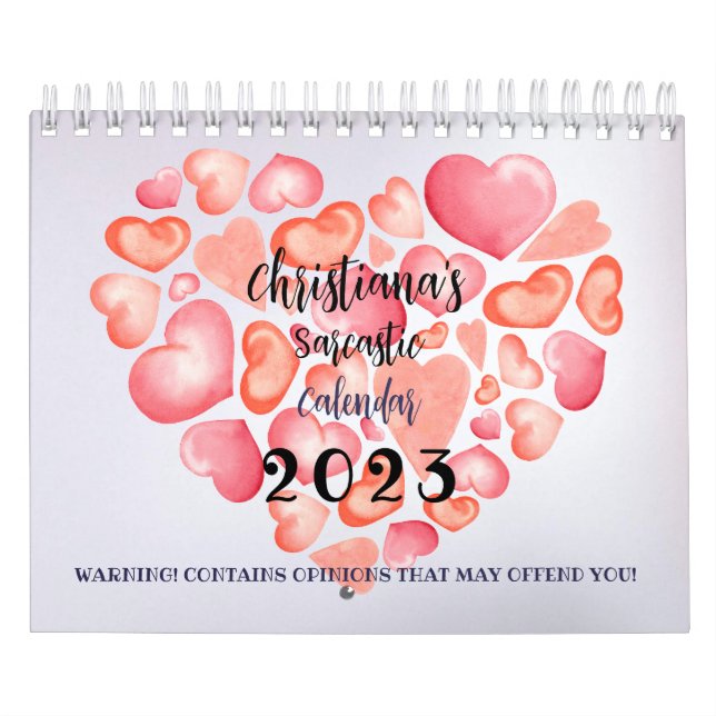 Sarcastic Affirmations Wall Calendar Feel Pink (Cover)