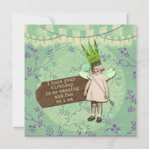 Sarcastic Altered Art Vintage Girl Birthday Card
