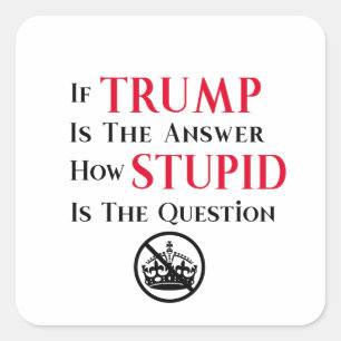 Sarcastic Anti Trump Protest Statement  Square Sticker