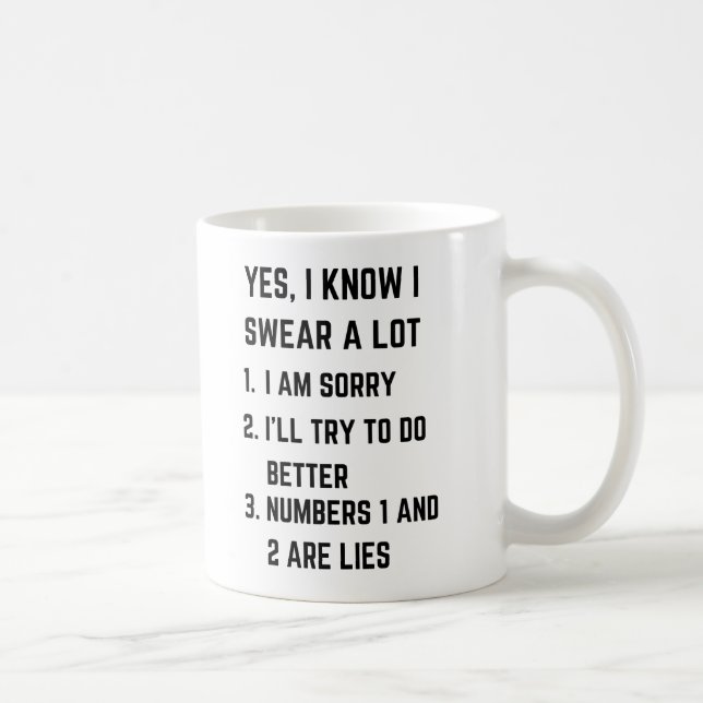 Sarcastic Attitude Mug, Funny Swearing Coffee Mug (Right)