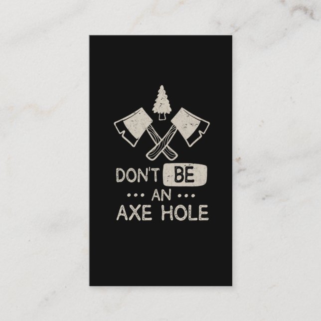 Sarcastic Axe Thrower Humour Woodworking Lumberjac Business Card (Front)