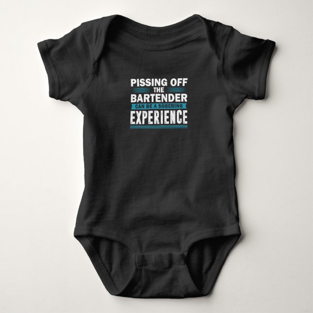 Sarcastic Bartender Alcohol Mixer Barkeeper Jokes Baby Bodysuit (Front)