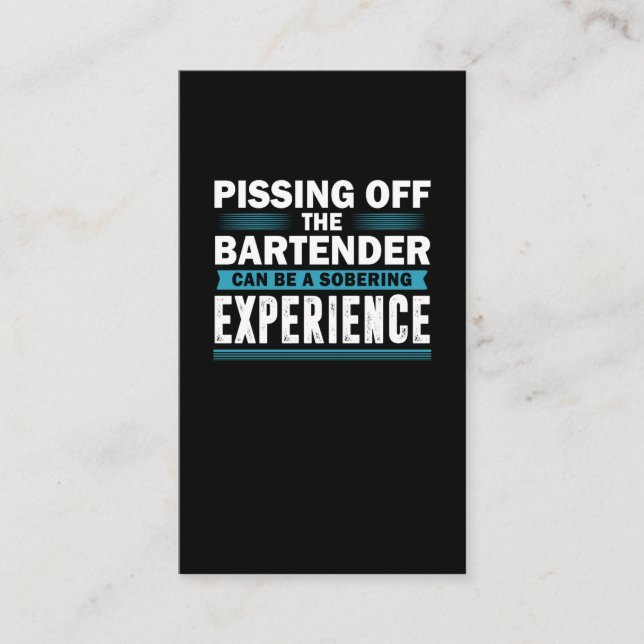 Sarcastic Bartender Alcohol Mixer Barkeeper Jokes Business Card (Front)