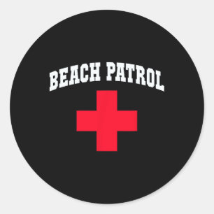 Sarcastic Beach Patrol Beach Cruise Swim Scu Beach Classic Round Sticker