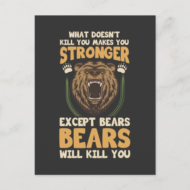 Sarcastic Bear Humour Scout Camper Joke Postcard (Front)