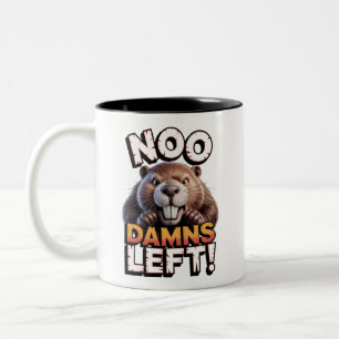 Sarcastic Beaver No Damns Left Funny Animal Two-Tone Coffee Mug
