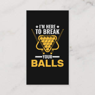 Sarcastic Billard Joke Pool Player Business Card