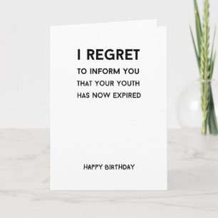 Sarcastic birthday dad friend sister gag joke rude card