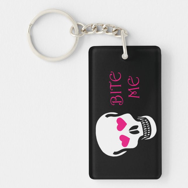 Sarcastic Bite Me (Skull) Key Ring (Front)