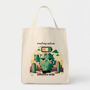 Sarcastic Cactus with Low Battery Tote Bag
